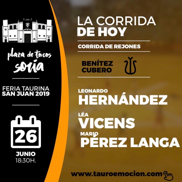 CORRIDA DE HOY SORIA 26 JUNIO