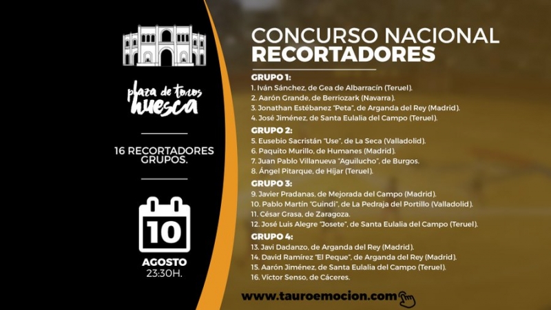 GRUPOS RECORTADORES HUESCA 2019