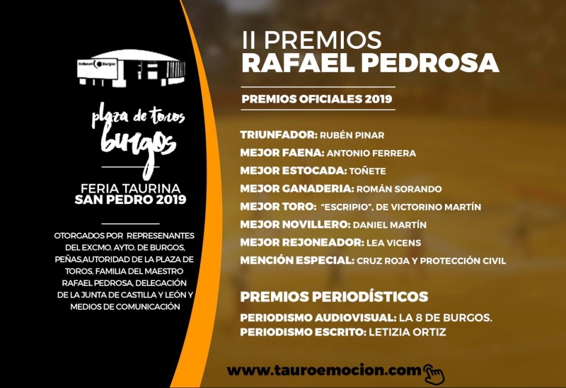 PREMIOS RAFAEL PEDROSA 2019